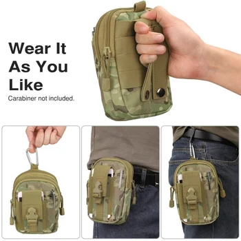 

Tactical Molle EDC Pouch Outdoor Waist Bag 1000D Multipurpose Utility Gadget Belt Waist Bag with Trekking Belt Purse