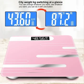 

New Bathroom Body Floor Scales Glass Smart Electronic Scales USB Charging LCD Display Body Weighing Digital Body Weight Scale