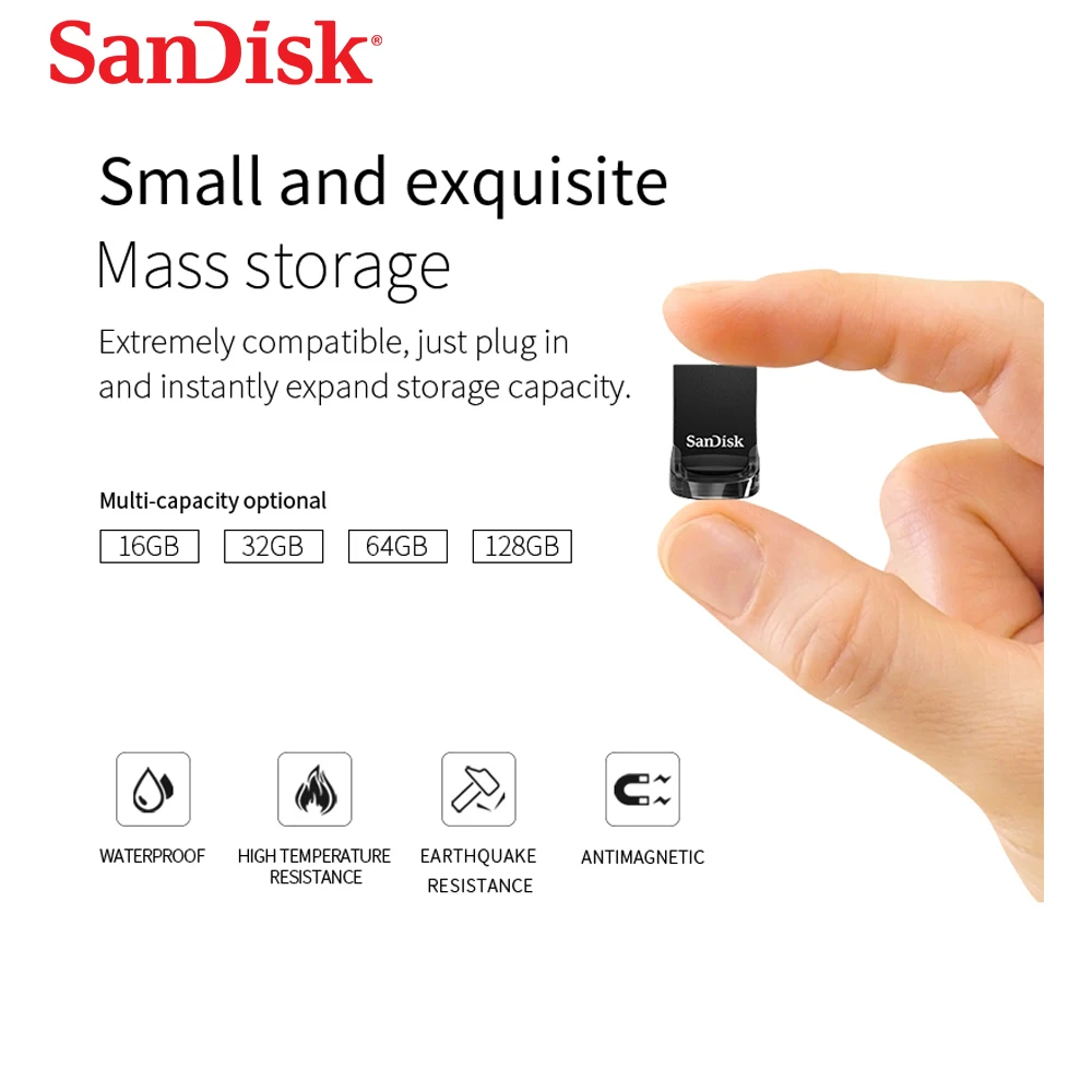 Двойной Флеш накопитель SanDisk оригинальный USB флеш 16 Гб оперативной памяти 32