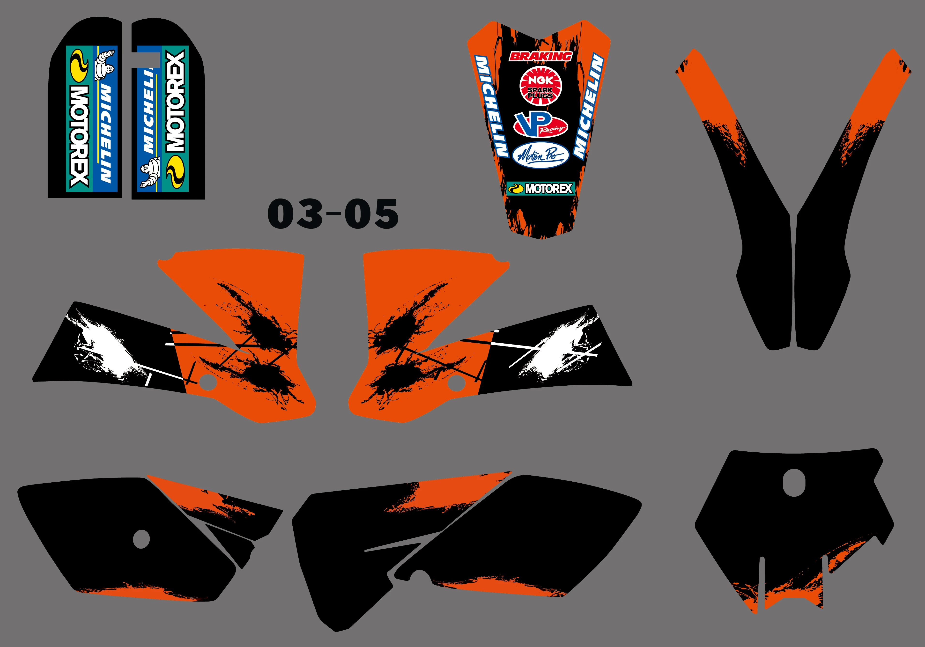 Командная графика и фоны наклейки наборы наклеек подходят для KTM SX85 85 SX 2003 2004 2005 2006