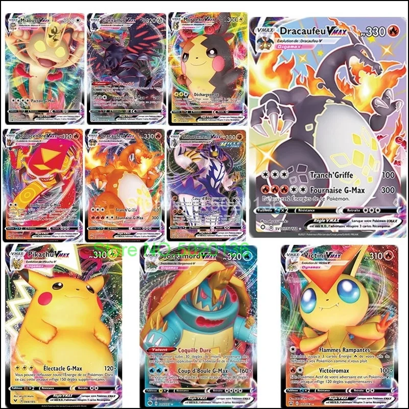 100 60 шт. Pokemon 200 V MAX 300 GX Лидер продаж Детская битва английская версия игры ярлык