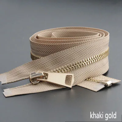 5# Meetee 85 см 5# металлическая молния размыкающаяся змейка куртка закрытие одежды швейная молния золото серебро черный для одежды аксессуары - Цвет: khaki gold