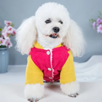 

Button Closure Outfit Pet Supplies Coat Puppy Windproof Winter Warm Soft Thickened Dog Clothes Casual Fashion Patchwork Autumn
