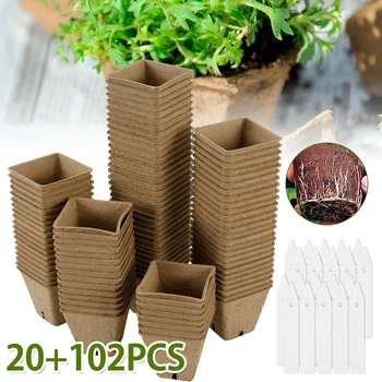 

102pcs Paper Pot Plant Starters Seedling Herb Seed Nursery Cup Organic Biodegradable Eco-Friendly Home Cultivation Garden Tools