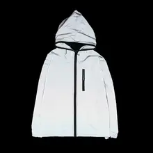

Dropshipping!! Hooded Fluorescent Men Windbreaker Casual Reflective Hip Hop Jacket Coat Male Clothing