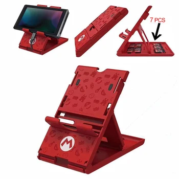 

Red Balck Nitend Switch Game Card Case Storage Box Shell Adjustable Stand For Switch Game Case NS Bracket Shell Box 2 IN 1