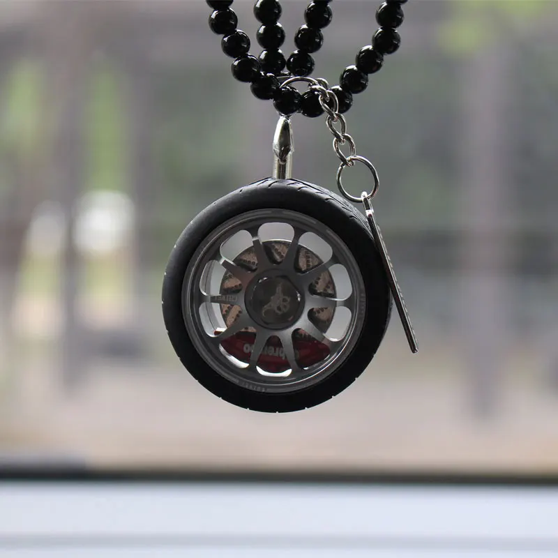 

Auto View Mirror Pendant Wheel Hub Model Key CHain Ring Hunging Car Interior Decor Pendant Car Styling Key Chain Car Hanging
