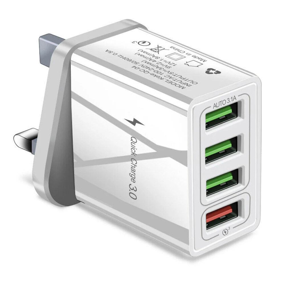 

QC3.0 Fast Quick Charger 4 USB Ports Hub Wall Charger Power Adapter OUJ99