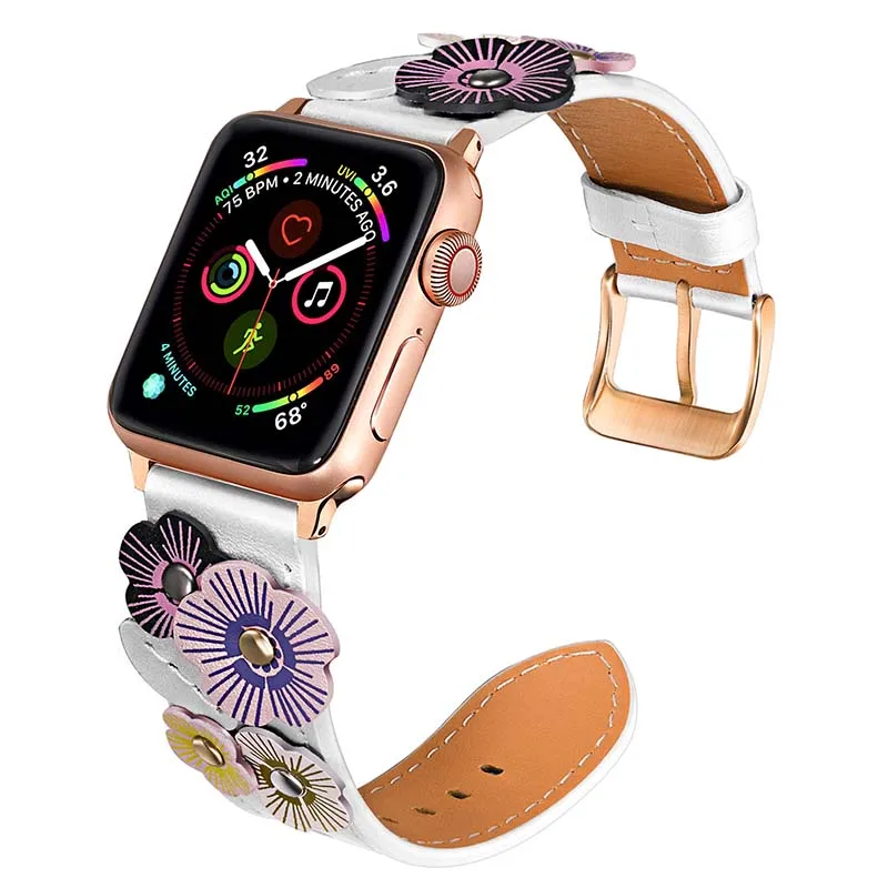 Женский кожаный ремешок для часов Apple Watch iWatch Series 5 4 3 2 1 38 мм 40 мм 42 мм 44 мм женственный ремешок на руку