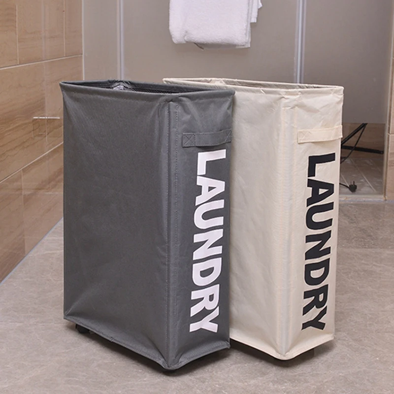 Oxford Laundry Basket with Wheels Multi-Functional Corner Slim Hamper Dirty Clothes Storage Organizer | Дом и сад