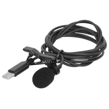 

Mini Portable Microphone Condenser Clip-on Lapel Lavalier Mic Wired Type-C Cell mobile phone Laptop microphone 3.5mm mic jack
