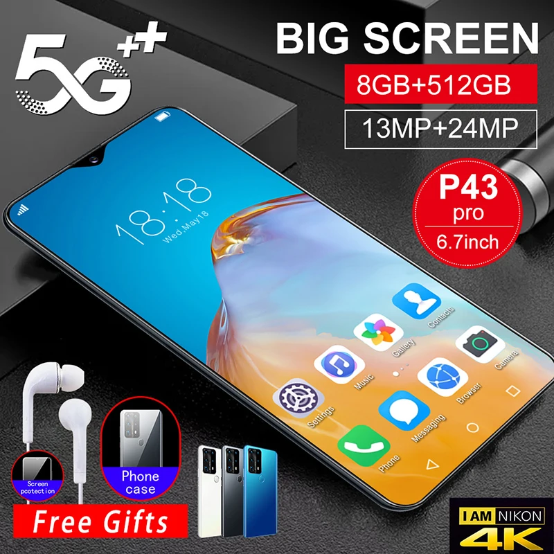 P43Pro Mobile Phone 6.7 Inch Snapdragon 855 8GB