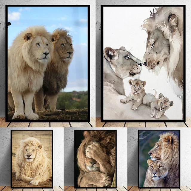 Lion Family Wall Art Decoration Printed on Canvas 1