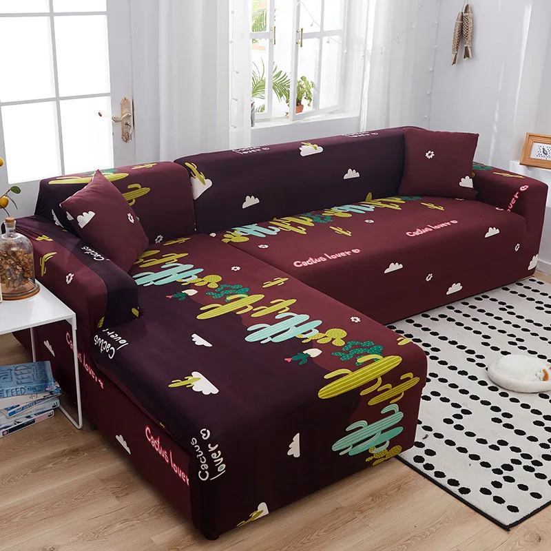 

Stretch Slipcovers Sectional Elastic Stretch Sofa Cover for Living Room Couch Cover L Shape Armchair Cover Single/Two/Three Seat