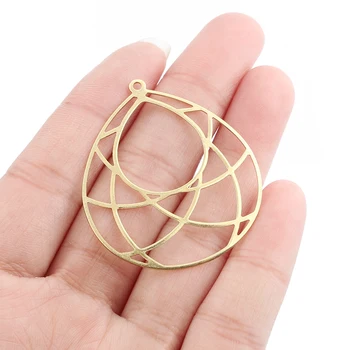 

10pcs Raw Brass Charms Open Crafts Bohemia Water Drop Frame Pendant DIY Bracelet Earring Necklace Jewelry Making Findings