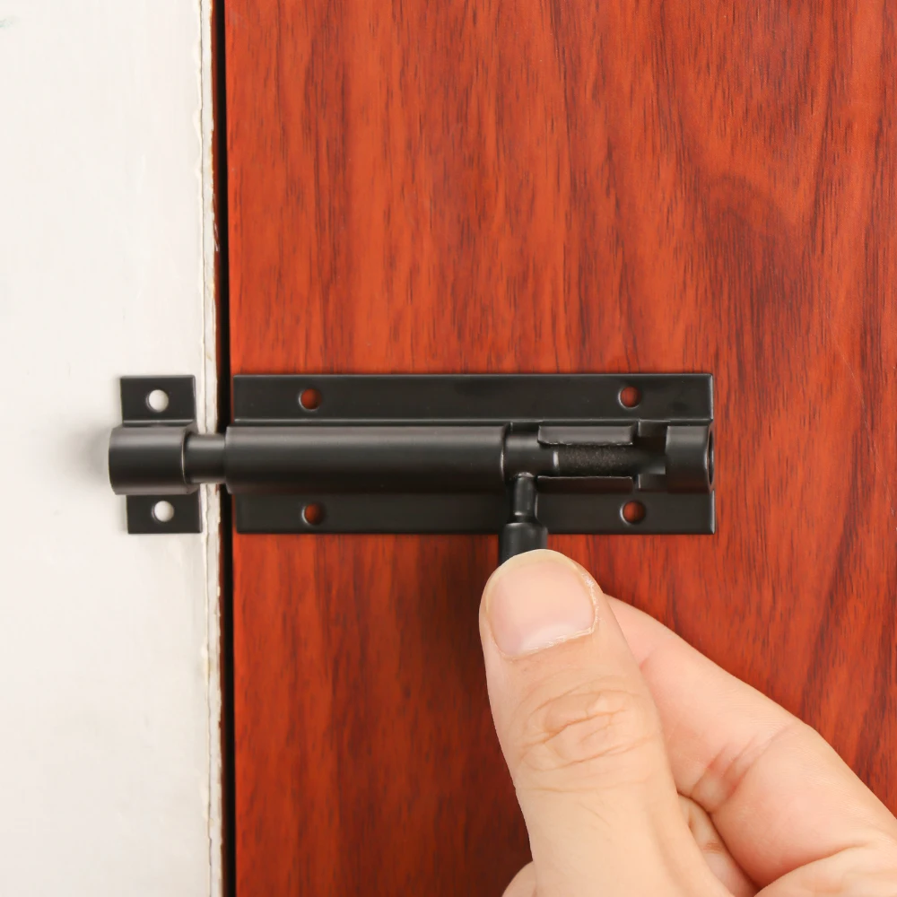 Door Latch Black Silver Barrel Bolt 2/3/4/5/6/8inch Aluminum Alloy For Home Hardware Gate Safety