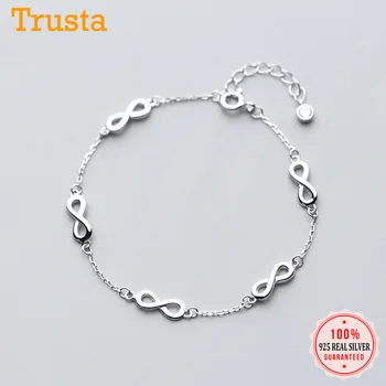 

Trustdavis Authentic 100% 925 Sterling Silver Fashion Five Infinite Bracelet For Women Wedding Party S925 Jewelry Gift DA1121