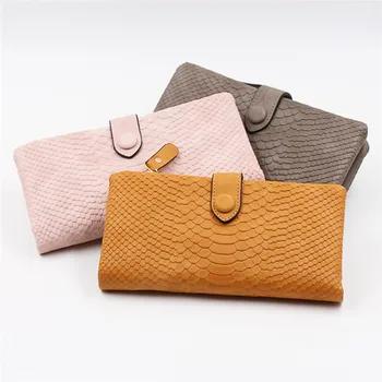 

Ladies Wallets Crocodile Pattern Long Wallet Fashion PU Leather Buckle Large Capacity Handbag Women Cards Holder New