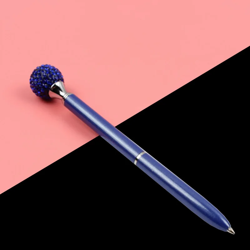 Высококачественная шариковая Хрустальная ручка круглые цветные бриллианты из металлического материала, красивая ручка 0,7 мм канцелярский подарок для студента