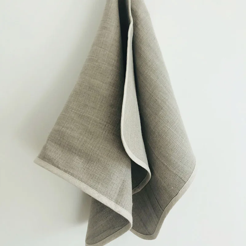 Double layer grey Льняное полотенце антибактериальное и влагопоглощающее и быстросохнущее мягкое дышащее зеленое модное 9 салфеток - Цвет: Double layer grey