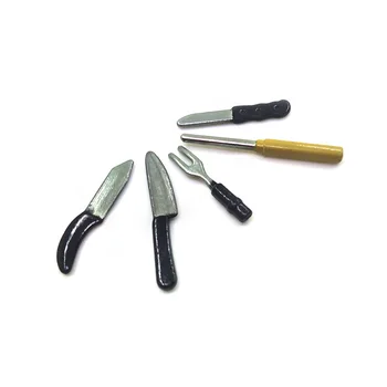 

5Pcs/set 1:12 Dollhouse accessories miniature kitchen knife model toys