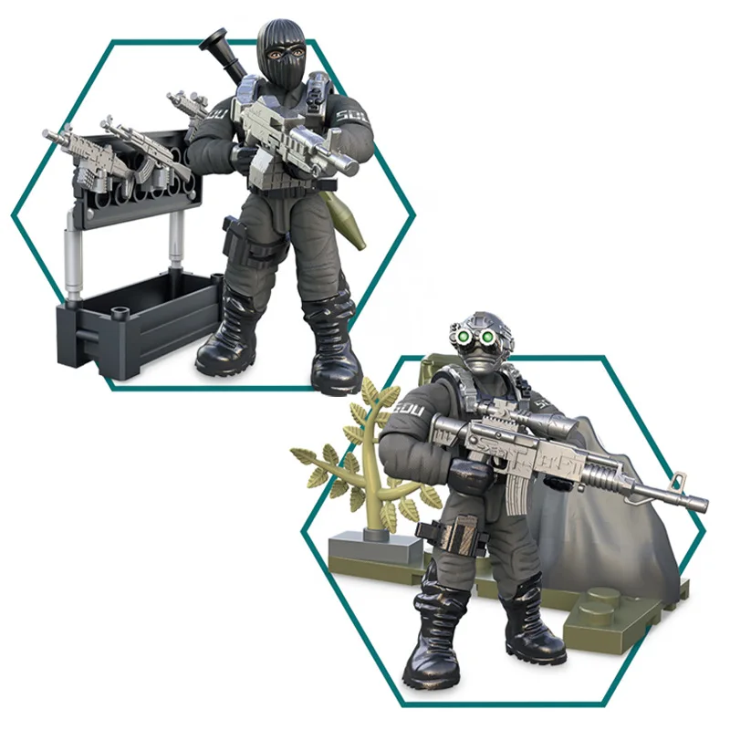 call of military duty mini SWAT soliders figures Army weapons guns sets model building blocks Model