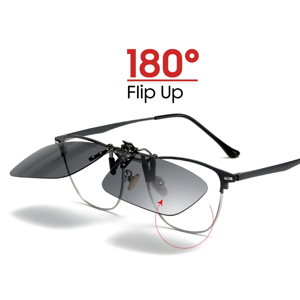 Polarized Sunglasses Night Vision Glasses Fishing Sunglasses Flip Up Clip on Sun Glasses Men Car Driving Eyelasses Female