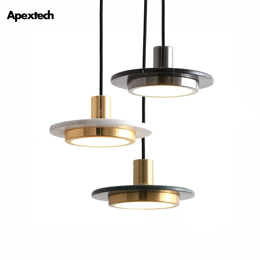 

Marble Stone LED Pendant Lamp Dining Room Restaurant Ceiling Haing Lights Hotel Bedroom Beside Light 12W chandelier Lighting