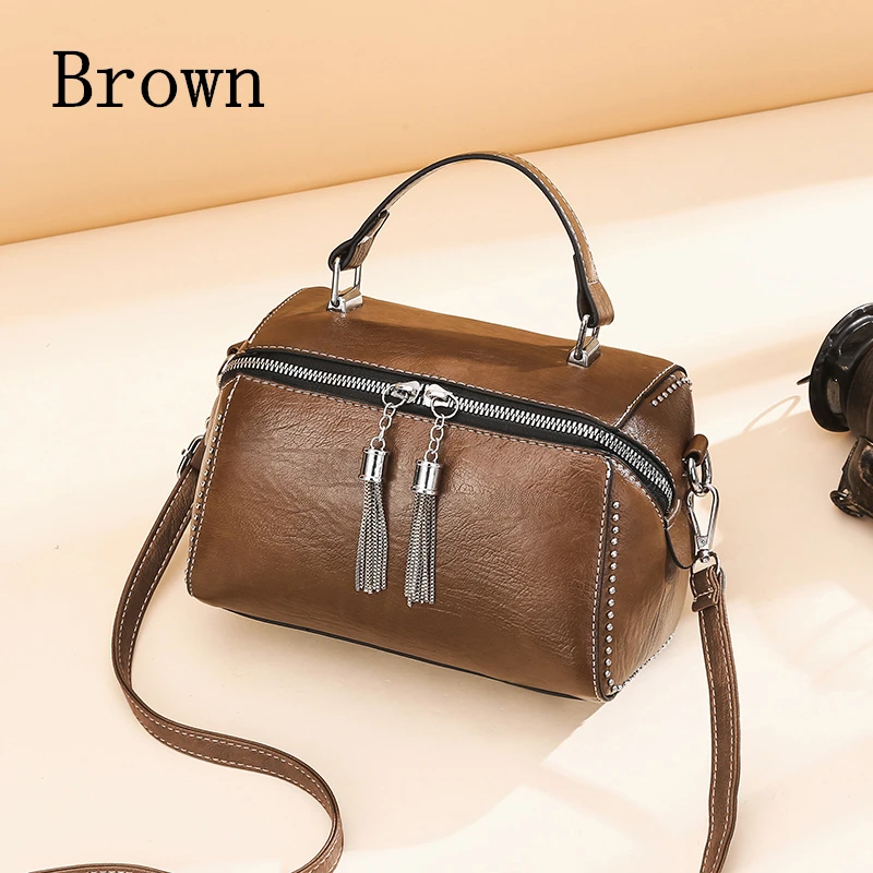 Brand Women Leather Handbags Fashion Rivet Female Bag Multicolor High Capacity Crossbody Bags for Ladies New Luxury Shoulder Bag coach wristlet