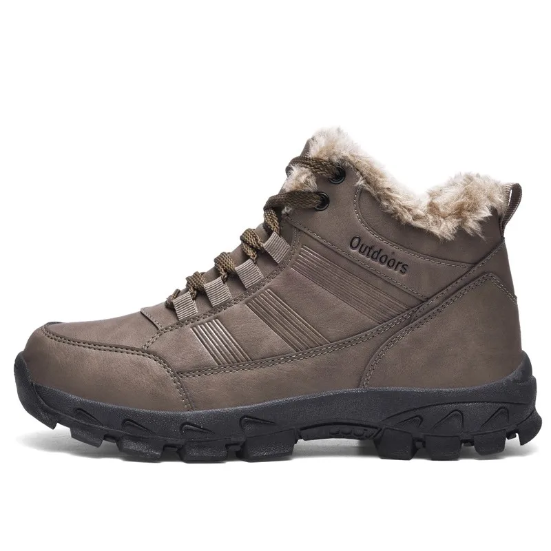 Winter Men Boots Waterproof Warm Fur Snow Boots Men Outdoor Winter Work