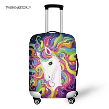TWOHEARTSGIRL свежий Единорог толстые багажные защитные чехлы стрейч чемодан 3D печать детские тележки чехлы крышка для 18-30 дюймов