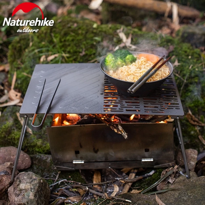 Titanium Barbecue Plate Folding Camping Portable Firewood BBQ Plate Titanium Food Clip Ultralight Outdoor Baking Tray 3