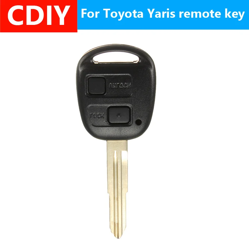 

2 Button Car Lock and Unlock Remote Entry Key Shell Rubber Pad Switches Blade Repair Kit For Toyota Yaris