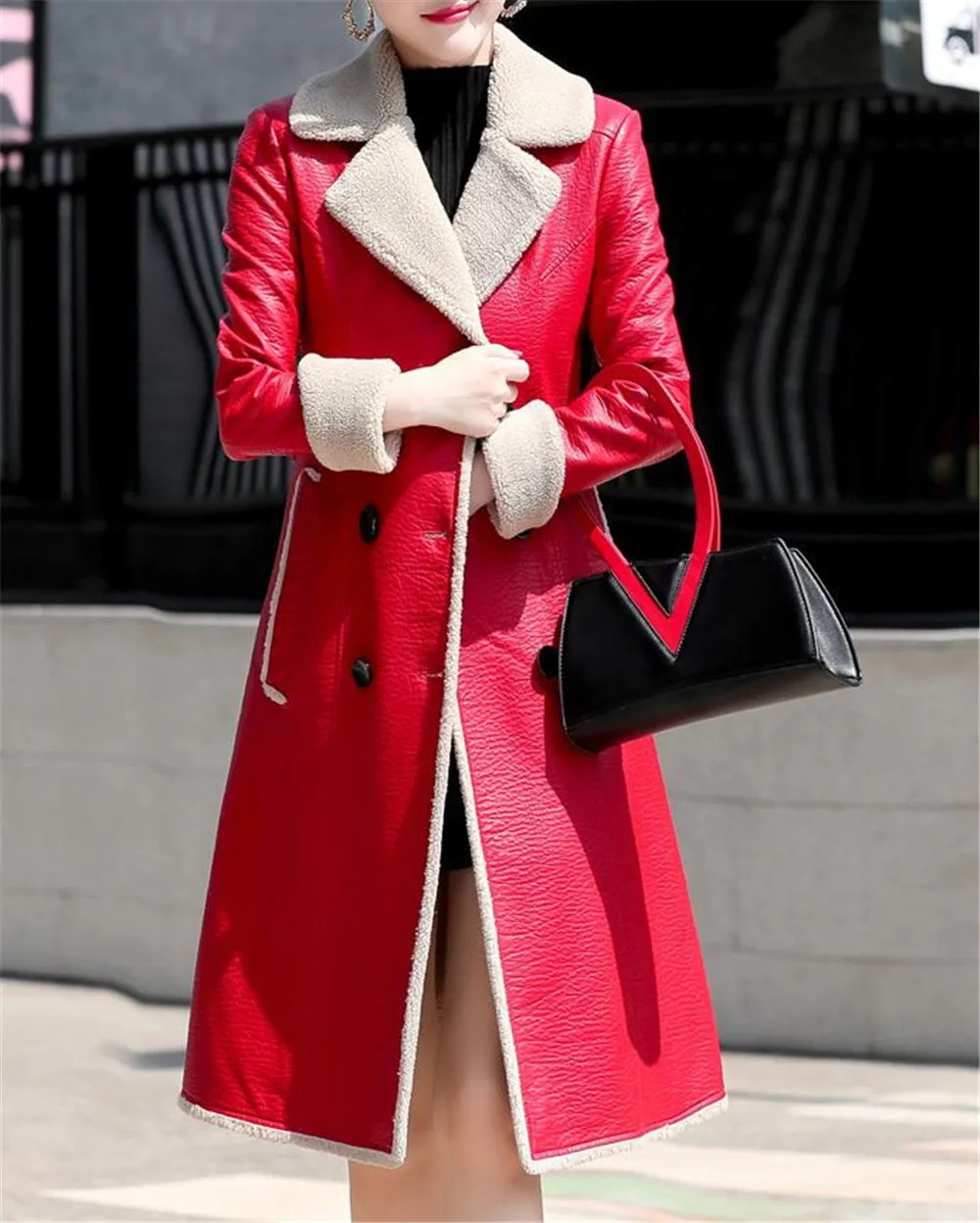 Женское Смешанное пальто леопардовое тонкое шерстяное пальто с отложным воротником длинное теплое зимнее пальто размера плюс женская зимняя куртка casaco 35