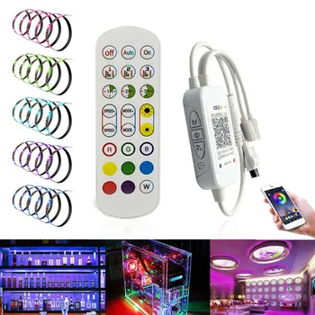 

24-key Smart APP Bluetooth Remote Controller with Music Button for 5-24V LED Strip Light H-best