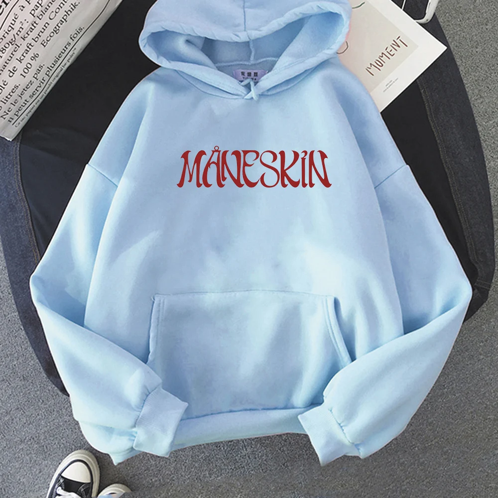 Maneskin Hoodie 2021 New Summer Fashion Mens Oversized Women Hip Hop Hoodies Male Daily Harajuku Loose Fleece Hooded Pullovers - 6