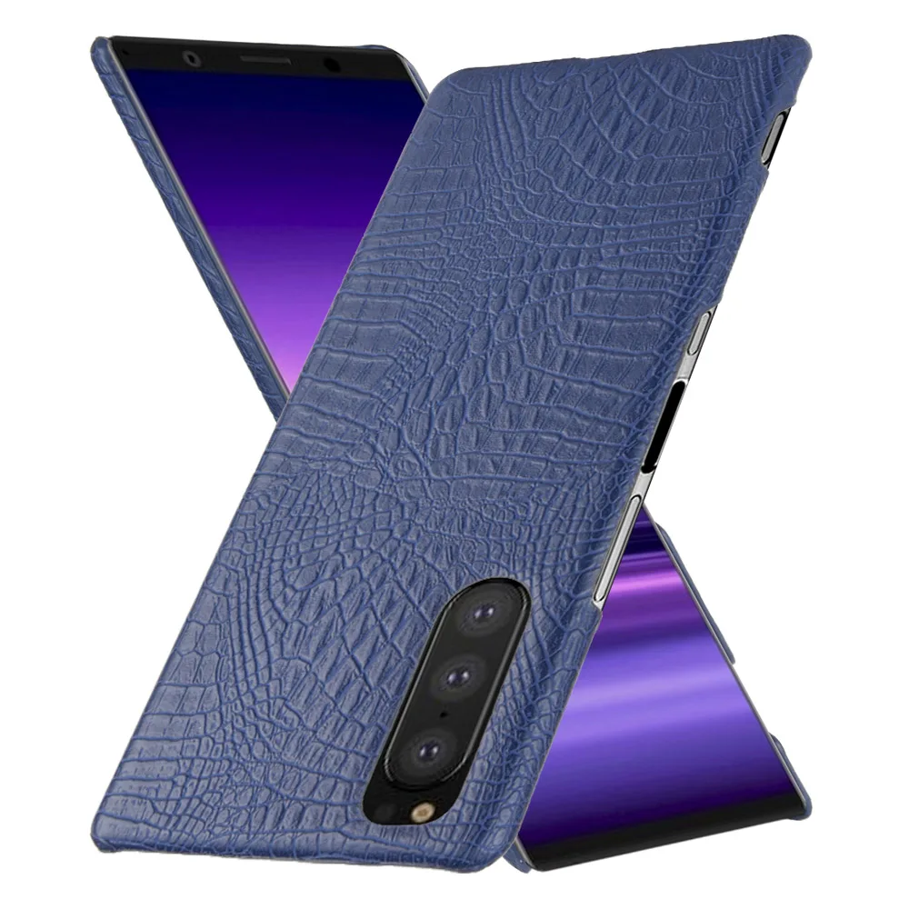 

For Sony Xperia 5 Case Luxury Retro Crocodile Skin PU Leather Hard Back Cover For Sony Xperia5 Xperia 5 J8210 Phone Bag Cases