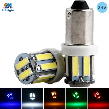 

YM E-Bright Car Lights Auto Led BA9S Socket 7014 10 SMD T4W T11 24V DC Interior Light White Blue Red Green Yellow 250Lm 10PCS