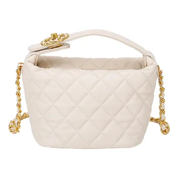 

Women New Fashion Exquisite Soft PU Sewing Thread Diamond Lattice Handle Bag Bucket Bag Shoulder Bag Crossbody Bag Office Daily