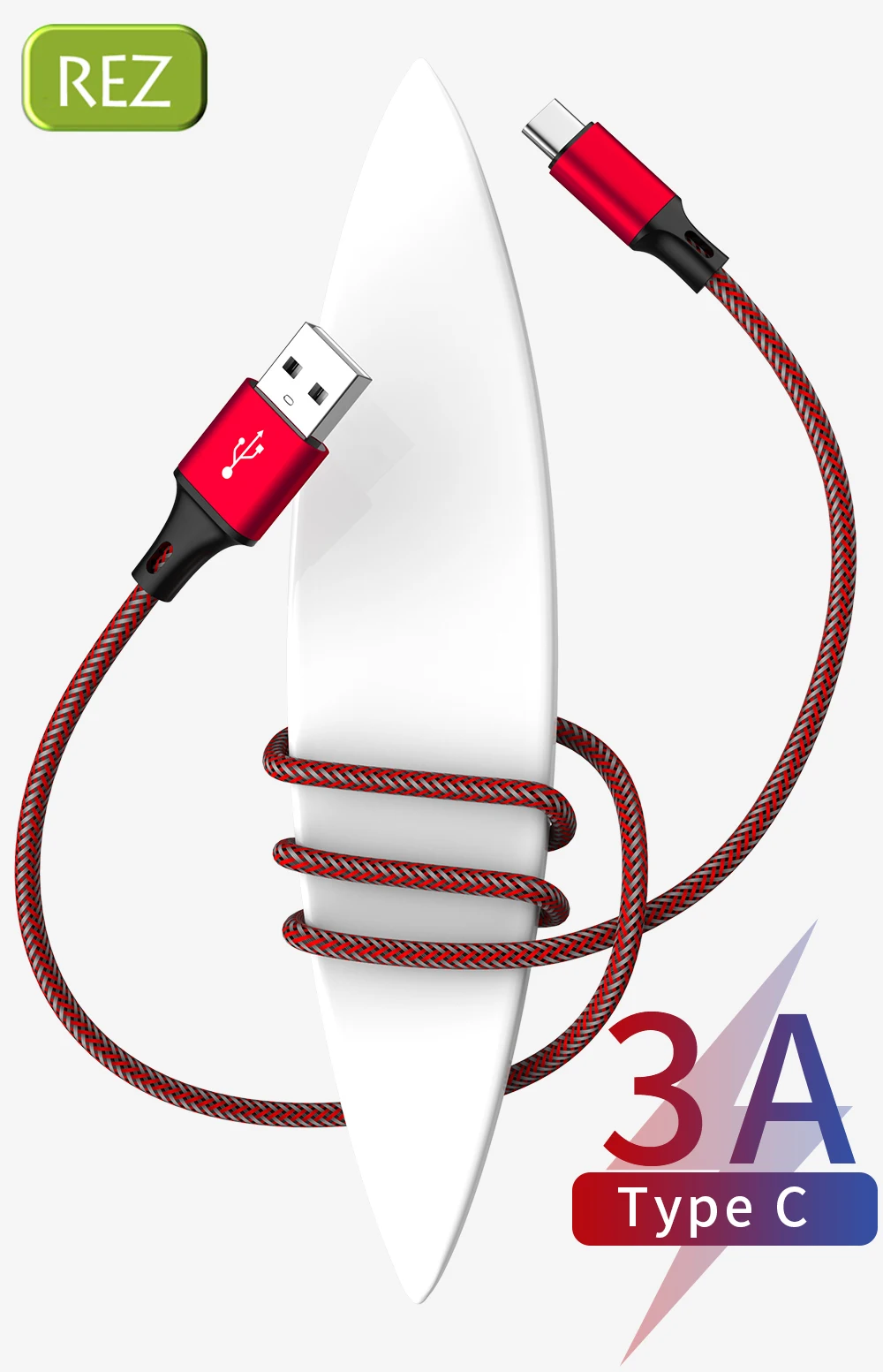 REZ usb type C кабель для type C для Redmi Red Быстрая зарядка USB кабель type-C кабель Usb кабель для передачи данных для htc LG USB-C кабель