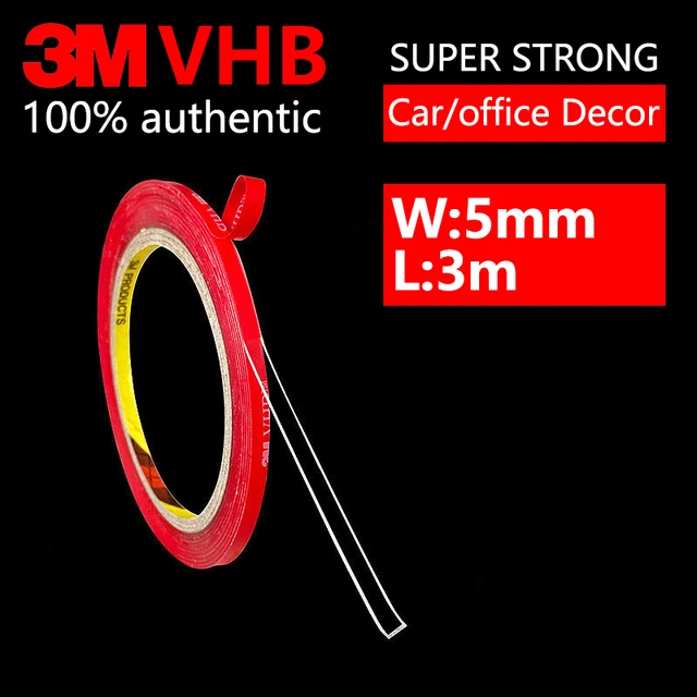 3M Nano Double Sided Tape VHB Heavy Duty Mounting Clear Adhesive Sticker Acrylic Foam Scotch Tape Anti-Temperature Car Decor 5mmx3m