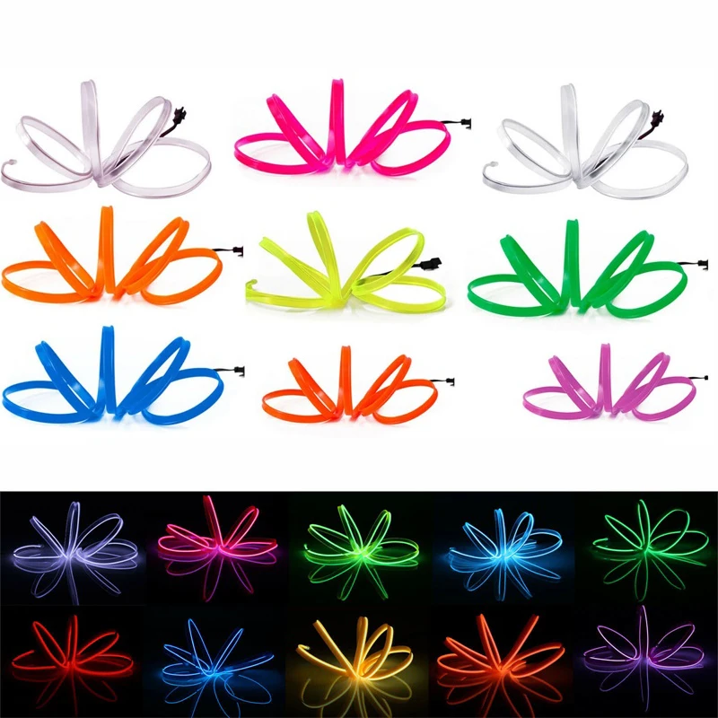 1M 2M Flexibele Neon Light Glow Led El Draad Touw Tape Kabel Strip Waterdichte Led Neon