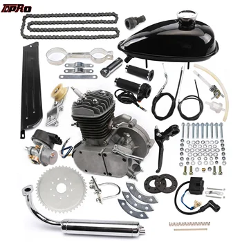

TDPRO 2 Stroke Gas Engine Set 80cc Push Bike Motor Kit DIY Motorized Bicycle Electric Start With Spark Plug Chain Guard Switch