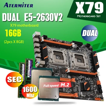 

atermiter X79 Dual CPU motherboard set with 2 × Xeon E5 2630 V2 2 × 8GB = 16GB 1600MHz PC3 12800 DDR3 ECC REG memory