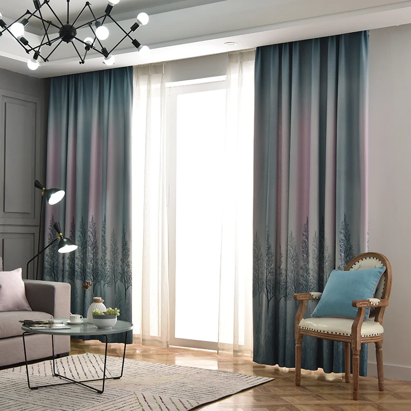 

Curtain finished shading insulation Nordic-style simple modern custom living room bedroom balcony floating window landing