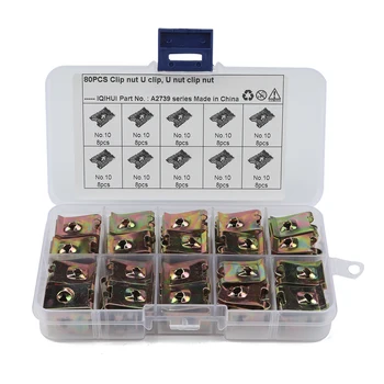 

80pcs/box No.10 Speed Fasteners Colored-plating U-shaped Nut U Nuts Self Tapping Screw Spire U Clips Interior Trim Panels