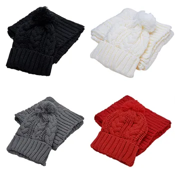 

Autumn And Winter Fashion Trend New Ladies 8 Word Pattern Wool Scarf Hat Set