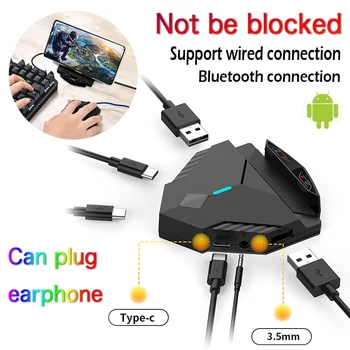 

PUBG Mobile Keyboard Mouse Converter For Android PUBG Controller Gamepad Adapter Support Earphone Wired/Bluetooth Connection