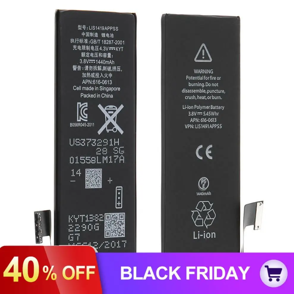 Настоящая сменная батарея для телефона 3,8 V 1440mAh подходит для Apple iPhone 5 литий-ионная батарея+ инструменты для разборки телефона ремонтный комплект