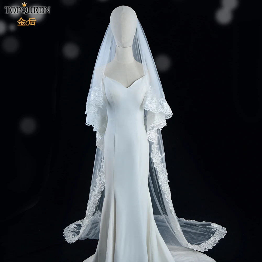 véu de casamento borda do laço véu de noiva com pente de metal